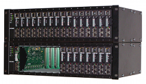 DXE-10S базовый блок, 10 слотов, формат 19", 3U, встроенный Ethernet, резервирование питания (~220V)/(=24V) с автопереключением